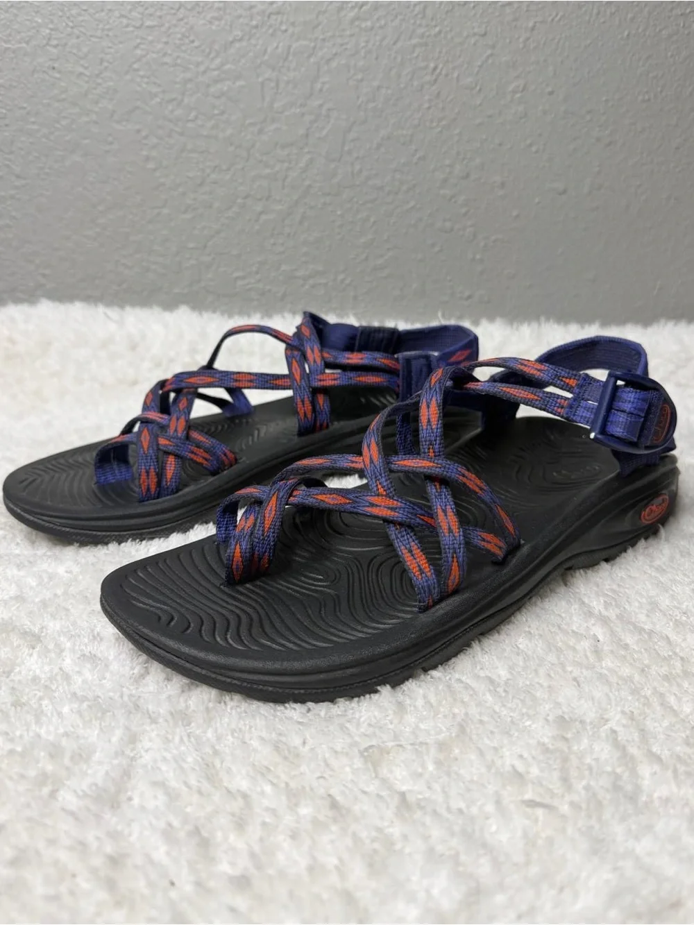 Chaco Z/Volv X2 Women’s Sandals Volcanic Blue Orange Toe Loop Size W8 - Picture 2 of 7